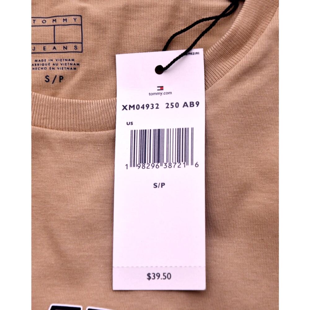 Tommy Jeans Men’s S Beige Graphic T-Shirt Athletics Logo NWT